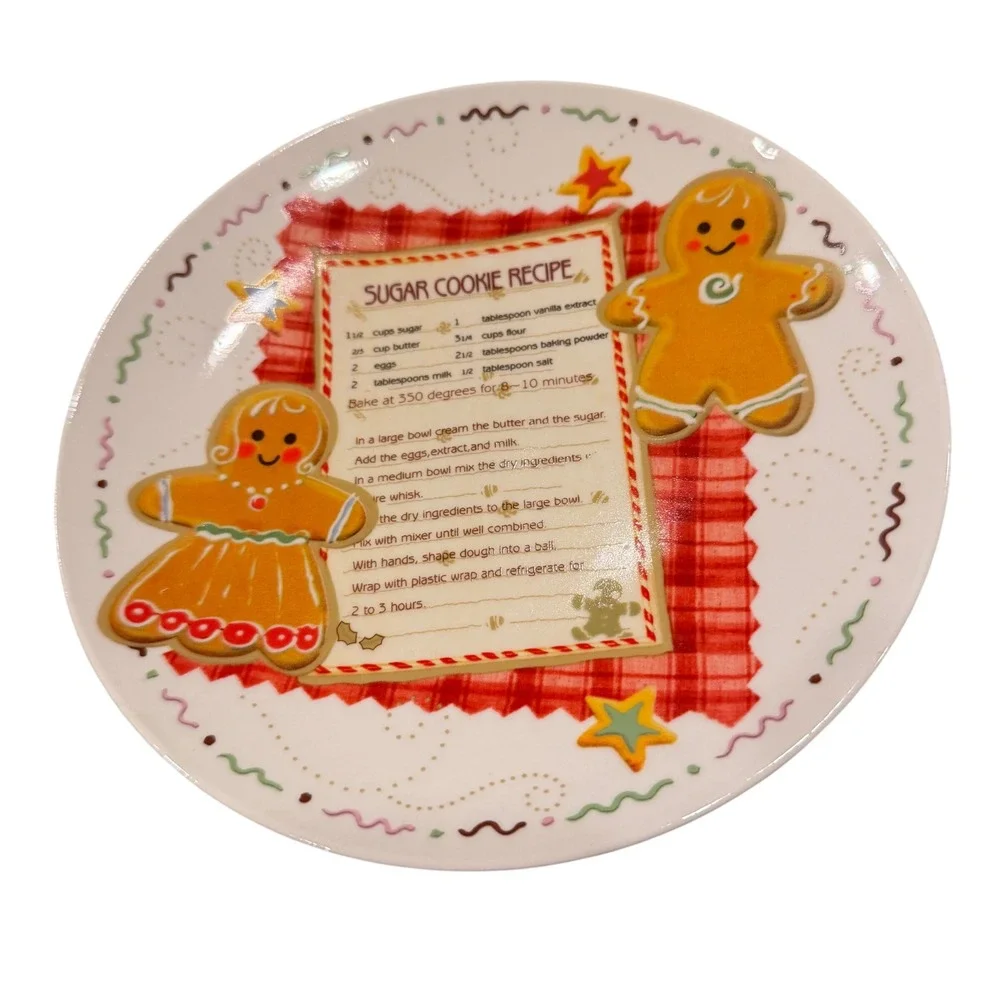 Christmas Holiday Collector Plates‎ Set of 3 Santa Poinsettia Cookie Vintage EUC